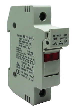 Solarix Rail Mount 1 Pole DC Fuse Holder With LED Indicator