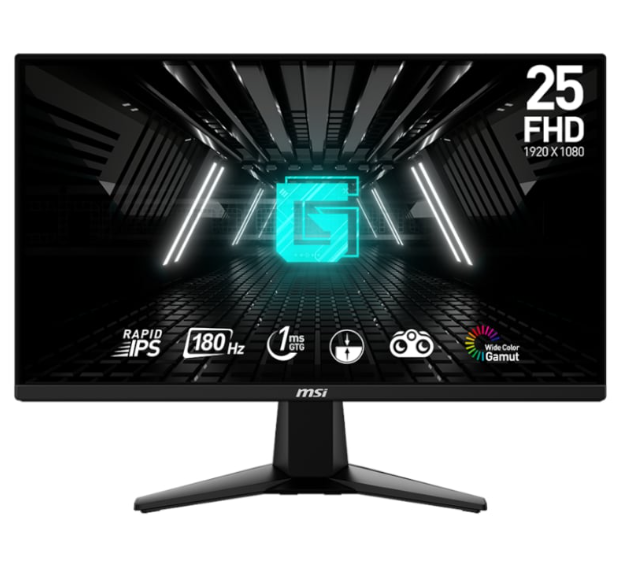 MSI G255F 25″ Gaming Monitor 1920×1080 (FHD) Rapid IPS 1ms 180Hz Adaptive Sync HDMI Displayport Black