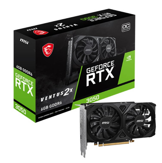 MSI Nvidia GeForce RTX 3050 Ventus 2X 6G OC GDDR6 96-BIT Graphics Card