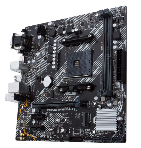 ASUS PRIME B450M-K II mATX Motherboard – AM4, DDR4, HDMI, M.2, USB3.2