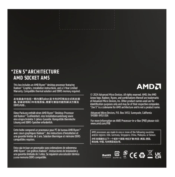 AMD RYZEN 5 9600X 6-Core 3.9GHz AM5 CPU