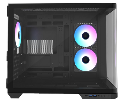 Raidmax I630 ATX | Micro-ATX | ITX ARGB Mid-Tower Dual Chamber Curved Glass Gaming Chassis – Black